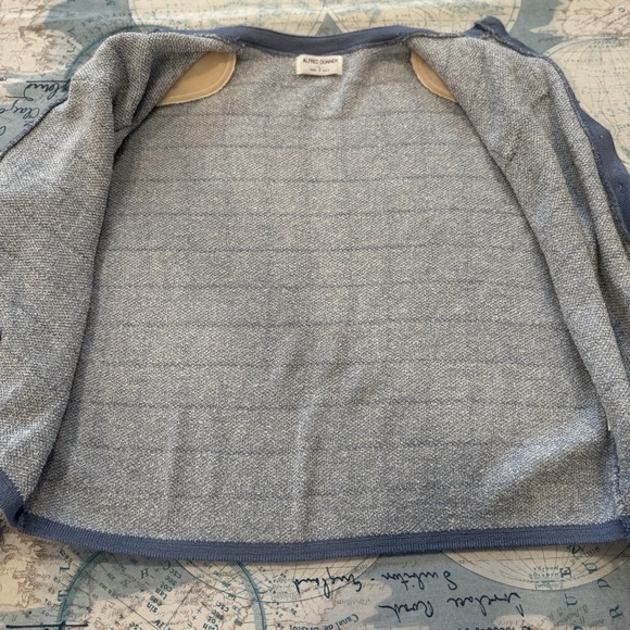 VTG! Alfred Dunner Blue White Plaid Preppy Button Up Knit Cardigan L USA 80s - Picture 3 of 15